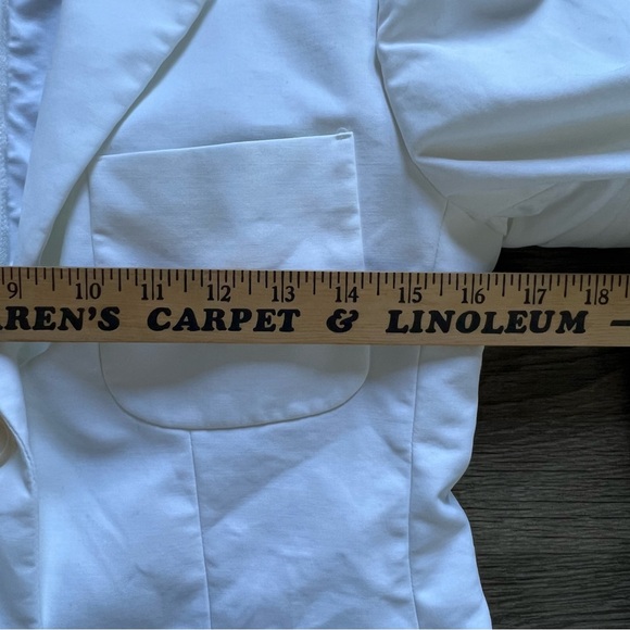 MaxMara White Blazer Max Mara White Cotton 2-Button Blazer US Women's size 6 - Picture 10 of 11